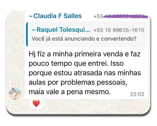 Depoimento de aluna